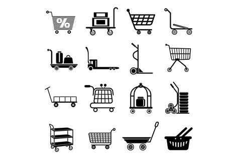 Cart Types Icons Set, Simple Style Graphic by ylivdesign · Creative Fabrica