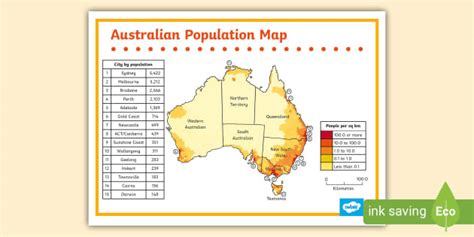 Australian Population Map | Year 5 HASS | Twinkl Poster