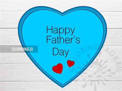 Happy Father's Day Heart | Coloring Page