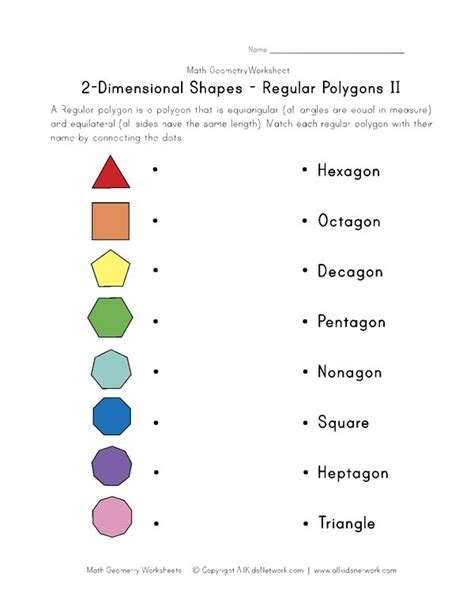 Regular Polygon Worksheets