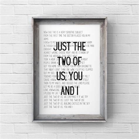 Just the Two of Us Will Smith Song Rap Lyrics Wall - Etsy