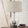 Regency Hill Becker Country Cottage Table Lamp 29" Tall Clear Glass With Nightlight Led Fillable ...