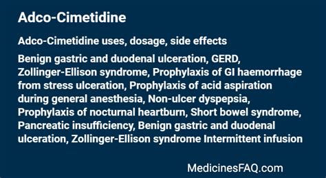 Adco-Cimetidine: Uses, Dosage, Side Effects, FAQ - MedicinesFAQ