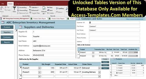 Microsoft Access Inventory Management Template Database