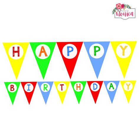 Happy Birthday Banner for Boy Party, Printable Birthday Banner ...