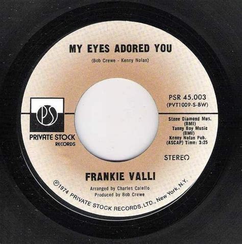 Frankie Valli My Eyes Adored You Vinyl Records and CDs For Sale ...