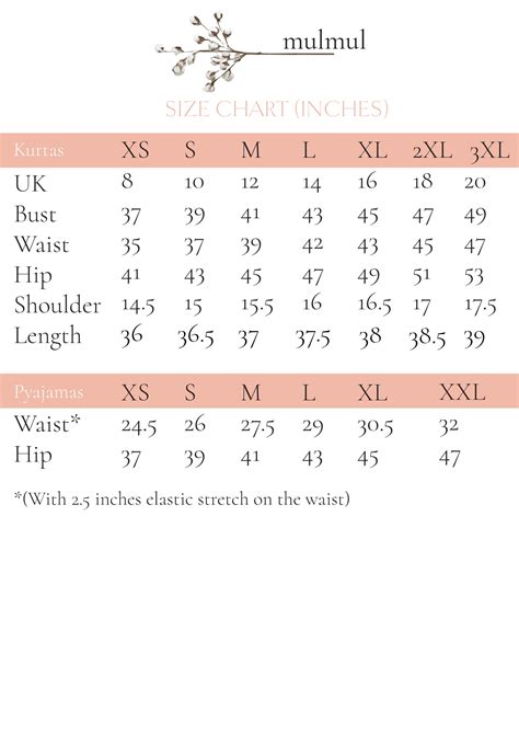 Size Chart 36