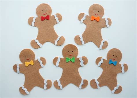 Five Little Gingerbread Men Felt Story // Felt Stories // - Etsy Canada ...