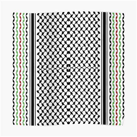 "Multi Colors Vertical Keffiyeh in White" Poster for Sale by muniralawi ...