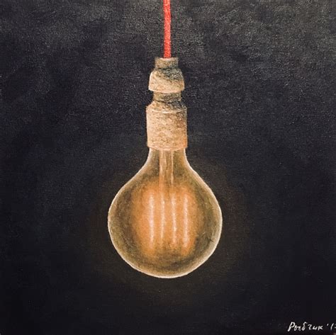 Bulb canvas light acrylic painting | Light bulb art, Painted light ...