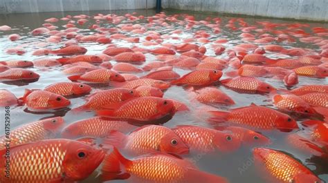 Red tilapia fish farming, Tubtim fish economic importance of fish farming. Stock Illustration ...