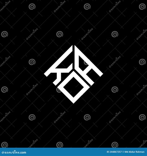 KOA Letter Logo Design on Black Background. KOA Creative Initials ...