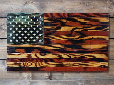 Handmade American Rustic Wooden Flags - Veteran Made Woodworks