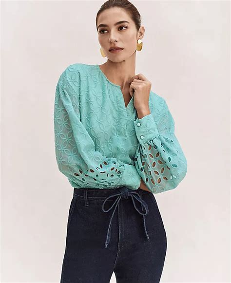 Women's Green Long Sleeve Shirts & Tops | Ann Taylor