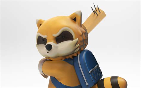 spiffo proyect zomboid raccoon 3D model 3D printable | CGTrader