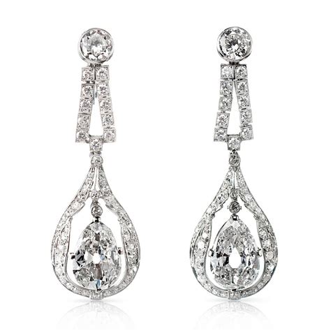 1920s Diamond Drop Earrings – A La Vieille Russie FABERGE, Antique Jewelry, Russian Art ...