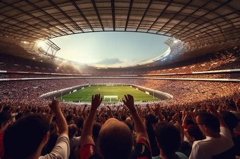 Premium AI Image | A captivating view inside a soccer stadium with ...