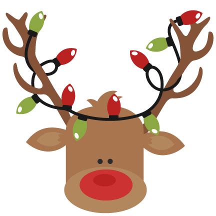 Reindeer With Christmas Lights SVG cutting files for scrapbooking cute ...