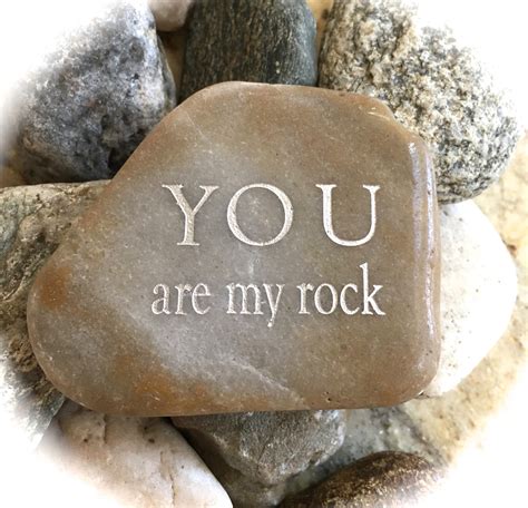 Engraved Word Rock Inspirational Quotes You Are My Rock - Etsy