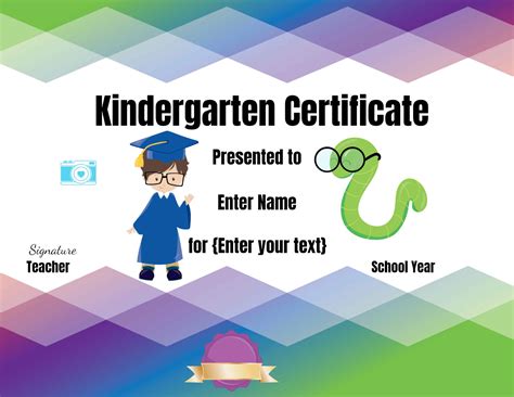Free Custom Kindergarten Graduation Certificates