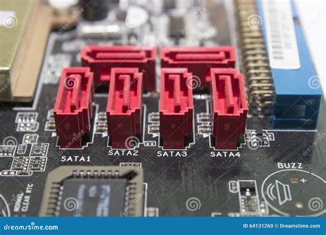 SATA Ports On Motherboard Stock Photography | CartoonDealer.com #64131260