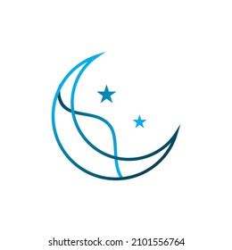 Blue Moon Star Logo Design Stock Vector (Royalty Free) 2101556764 ...