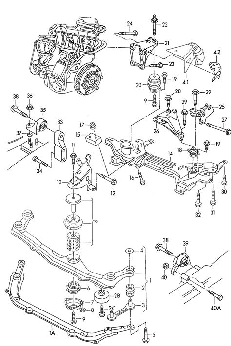 Volkswagen Golf Cabriolet (1998 - 2002) - securing parts for engine ...