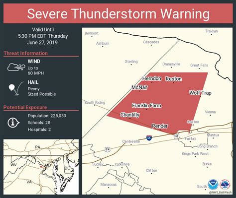 Severe Thunderstorm Warning In Effect Today | Reston Now