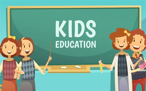 Kids Primary Education Cartoon Poster 472111 Vector Art at Vecteezy