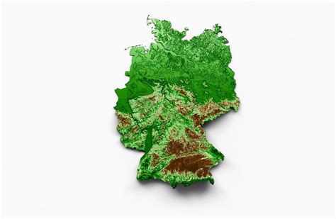 Premium Photo | Germany topographic map 3d realistic map color 3d illustration