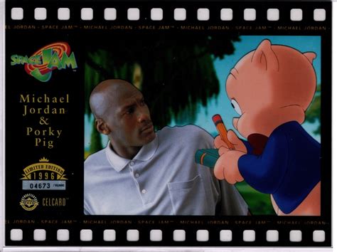 Lot Detail - --MICHAEL JORDAN & PORKY PIG "SPACE JAM" 1996 UD CELCARD LTD. ED. /10,000