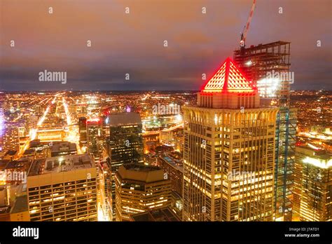 The city lights of Philadelphia - aerial view at night - PHILADELPHIA ...