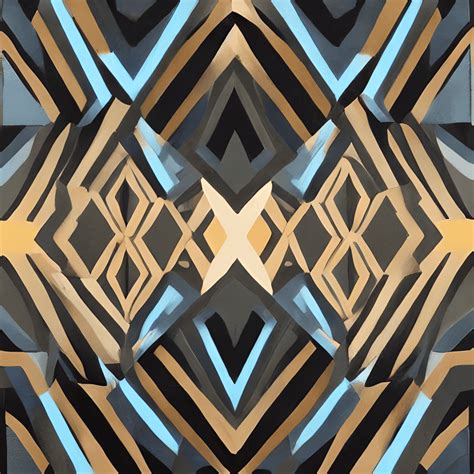 Geometric Abstract Painting in Black Turquoise and White · Creative Fabrica