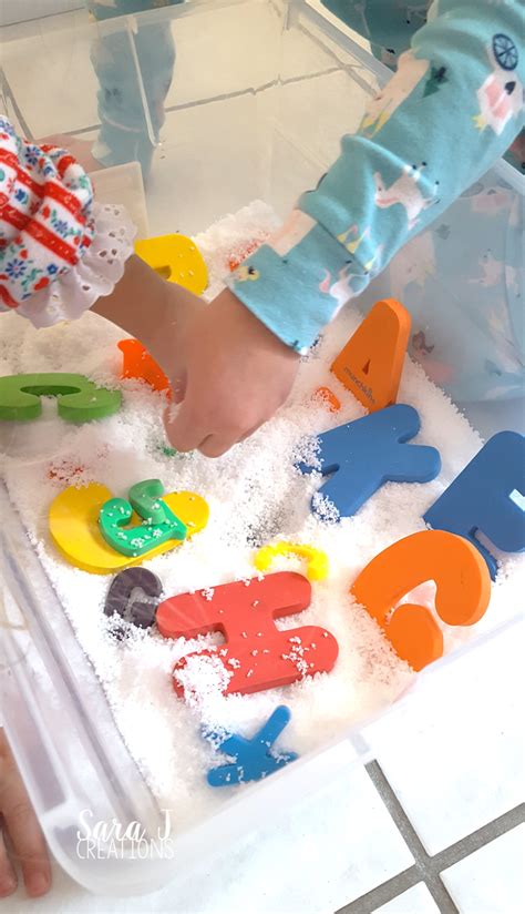 Instant Snow Sensory Bin - 5 Different Ways | Sara J Creations