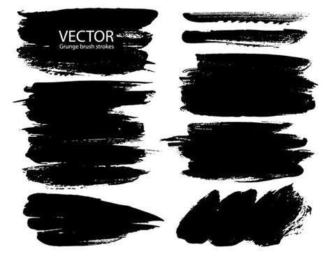 Set of brush strokes, Black ink grunge brush strokes. Vector illustration. 542207 Vector Art at ...