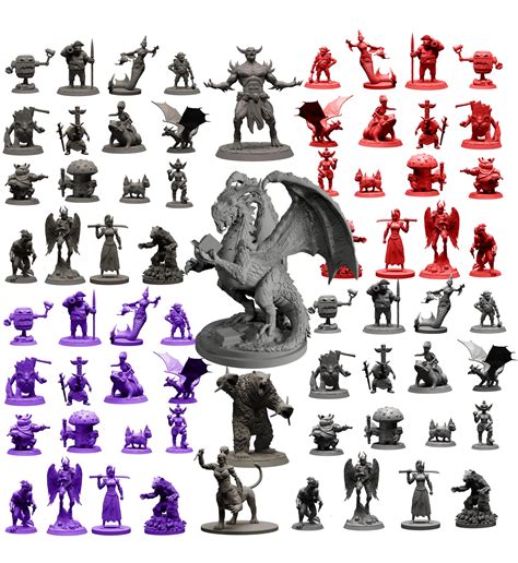Wildspire Fantasy Minatures w/ Huge Dragon for DND Miniatures Monsters DND Accessories 28mm Bulk ...
