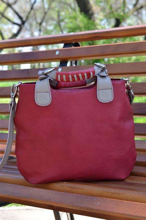 RED LEATHER TOTE Bag Red Leather Bag Leather Shoulder Bag | Etsy ...