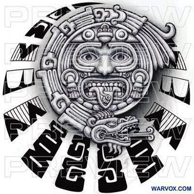 Tonatiuh Aztec Tattoo Design - ₪ AZTEC TATTOOS ₪ Warvox Aztec Mayan Inca Tattoo Designs