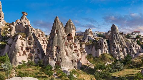 Cave houses in the rock formations near Goreme Cappadocia Turkey [ 1920 x 1080 ] #traveling ...