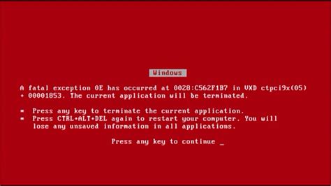 Red Screen Of Death - YouTube