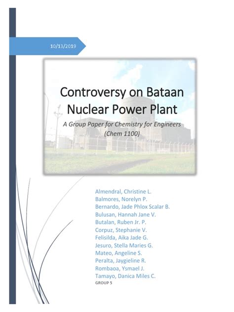 Controversy On Bataan Nuclear Power Plant | PDF | Nuclear Power ...