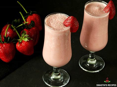 Strawberry Milkshake Recipe - Swasthi's Recipes