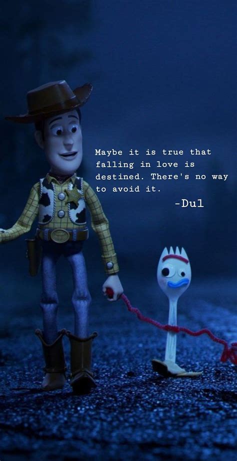 two toy figures are standing next to each other in the dark, with a quote written above them