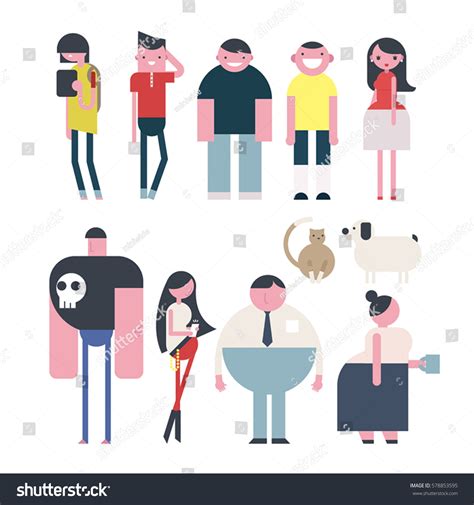 ilustración vectorial de caracteres de personas: vector de stock (libre ...