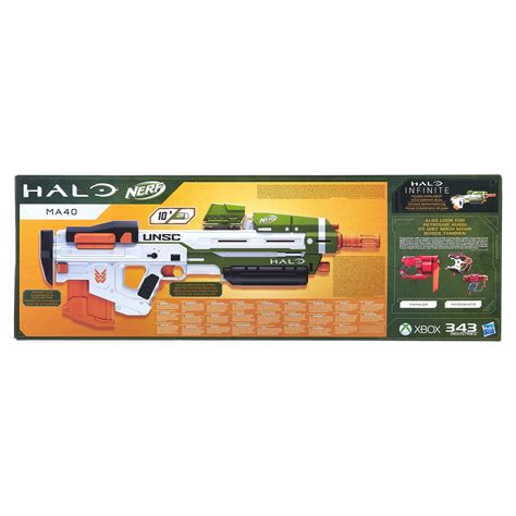 NERF Halo MA40 Motorized Dart Blaster -- Includes Removable 10-Dart ...