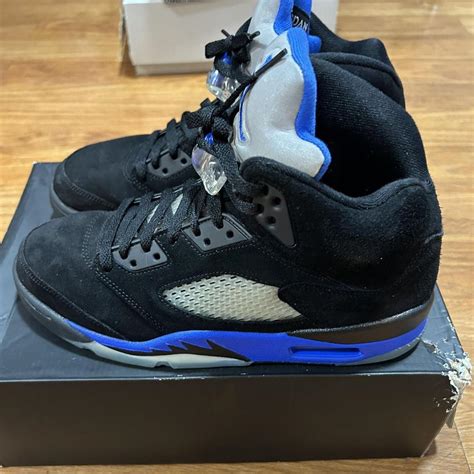 Jordan 5s racer blue - Depop