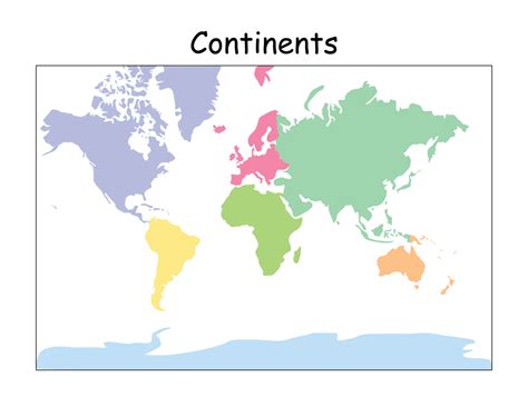 Printable Map Of The Continents