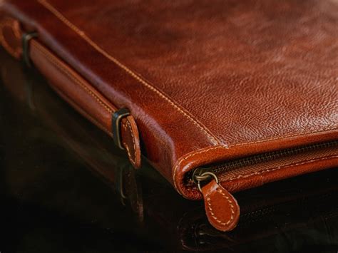 Leather Portfolio Men's Leather A4 Documents Zipper - Etsy