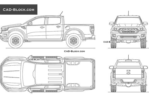 Ford Ranger Raptor CAD Block, download AutoCAD file | Ford ranger raptor, Ford ranger, Ranger truck