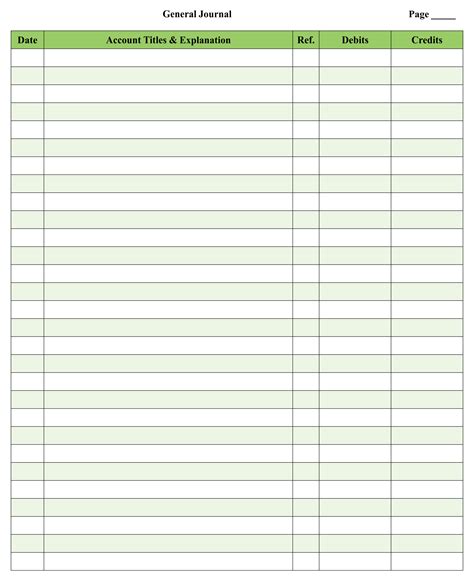 Blank Ledger Sheet - 10 Free PDF Printables | Printablee